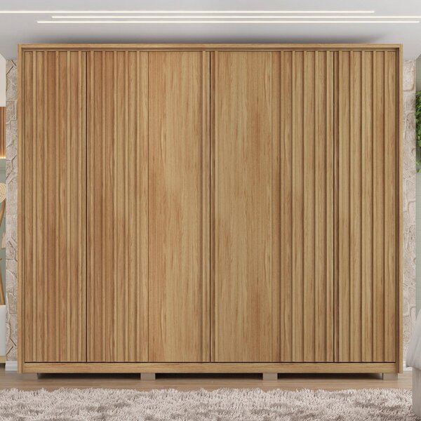 Guarda Roupa Casal Ripado 6 Portas 4 Gavetas Suburban Buriti