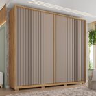 Guarda Roupa Casal Ripado 6 Portas 4 Gavetas Suburban Buriti/