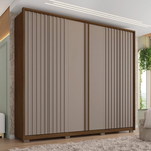 Guarda Roupa Casal Ripado 6 Portas 4 Gavetas Suburban Havana/