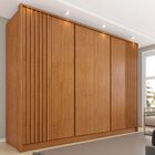 Guarda Roupa Casal Ripado 6 Portas 6 Gavetas 275cm Espresso M