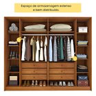 Guarda Roupa Casal Ripado 6 Portas 6 Gavetas 275cm Espresso M