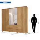 Guarda Roupa Casal Ripado 6 Portas 6 Gavetas Com Espelho E Pé