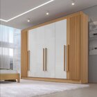 Guarda Roupa Casal Ripado 6 Portas 6 Gavetas E 1 Gaveta Com C