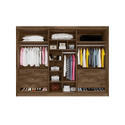 Guarda Roupa Casal Ripado 6 Portas 6 Gavetas - Potente-braúna