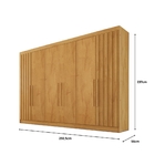 Guarda Roupa Casal Ripado 6 Portas 6 Gavetas Potente Móveis E