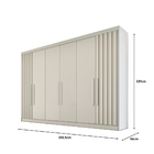 Guarda Roupa Casal Ripado 6 Portas 6 Gavetas Potente Móveis E