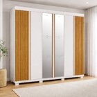 Guarda-roupa Casal Ripado 6 Portas Com Espelho 6 Gavetas 100%