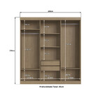 Guarda Roupa Casal Ripado 6 Portas Fortaleza Faimec