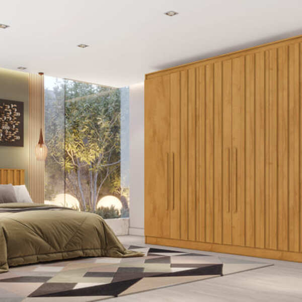 Guarda Roupa Casal Ripado 6 Portas Oxford Made Marcs