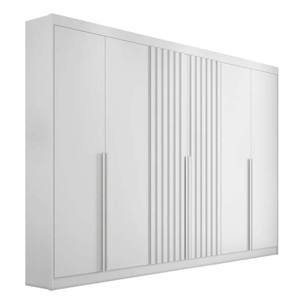 Guarda-roupa Casal Ripado 6 Portas Siena-branco  Bianchi