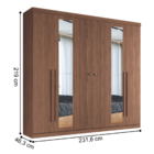 Guarda Roupa Casal Ripado 6 Portas Sintra Jatobá