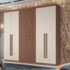 Guarda Roupa Casal Ripado 6 Portas Sintra Jatobá Areia