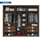 Guarda Roupa Casal Ripado Com Espelho 6 Portas 4 Gavetas E Pé