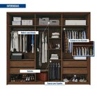 Guarda Roupa Casal Ripado Com Espelho 6 Portas 4 Gavetas E Pé