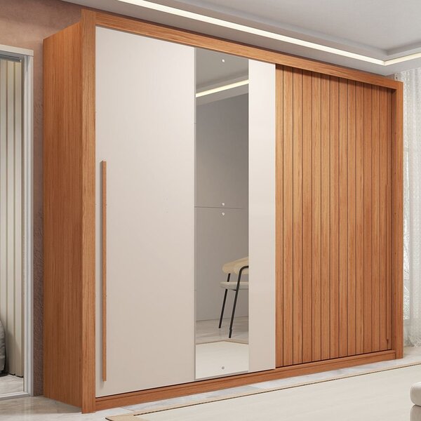 Guarda-roupa Casal Ripado Com Espelhos 2 Portas E 4 Gavetas S