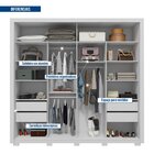 Guarda-roupa Casal Ripado Com Espelhos 2 Portas E 4 Gavetas S