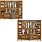 Guarda Roupa Casal Ripado Em Mdf 2 Portas De Correr Com Espel