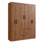 Guarda-roupa Casal Riveira 6 Portas 2 Gavetas Castanho - Dori