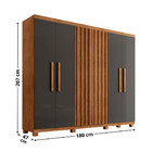 Guarda Roupa Casal Roma 100 Mdf 6 Portas E 2 Gavetas Com Pes