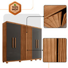 Guarda Roupa Casal Roma 100 Mdf 6 Portas E 2 Gavetas Com Pes