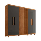 Guarda Roupa Casal Roma 100 Mdf 6 Portas E 2 Gavetas Com Pes