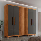 Guarda Roupa Casal Roma 100 Mdf 6 Portas E 2 Gavetas Com Pes