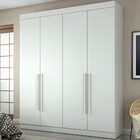 Guarda-roupa Casal Roma 4 Portas 3 Gavetas 100% Mdf Branco -