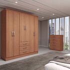 Guarda-roupa Casal Rose 6 Portas 3 Gavetas Com Cômoda 5 Gavet