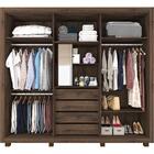 Guarda Roupa Casal Roupeiro Grande 6 Portas 4 Gavetas Mdf Mar