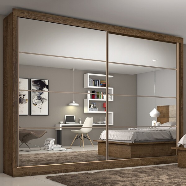 Guarda-roupa Casal Royale Plus 2 Portas 6 Gavetas Espelhado 1
