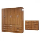 Guarda-roupa Casal Ruby 6 Portas 9 Gavetas Com Cômoda 10 Gave