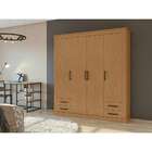 Guarda-roupa Casal Rustic 4 Pt 4 Gv Amêndoa