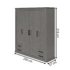 Guarda-roupa Casal Rustic 4 Pt 4 Gv Amêndoa