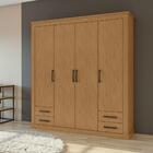 Guarda-roupa Casal Rustic 4 Pt 4 Gv Amêndoa