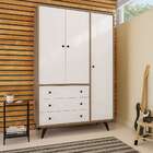 Guarda-roupa Casal Sabará 3 Pt 3 Gv Rustik Carvalho E Branco