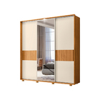 Guarda Roupa Casal Samuel Com Espelho 3 Portas 3 Gavetas Carv