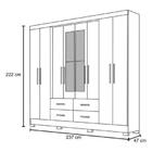 Guarda-roupa Casal San Lorenzo 8 Portas E Espelho Castanho Wo