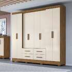 Guarda-roupa Casal San Lorenzo 8 Pt 4 Gv Baunilha Ecastanho W