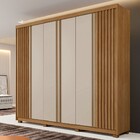 Guarda-roupa Casal San Remo 6 Portas 6 Gavetas Ripado Cinamom