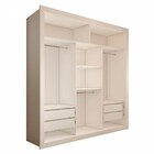 Guarda-roupa Casal Santos 3 Portas De Correr 4 Gavetas Espelh