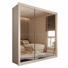 Guarda-roupa Casal Santos 3 Portas De Correr 4 Gavetas Espelh