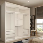 Guarda-roupa Casal Santos 3 Portas De Correr 4 Gavetas Espelh