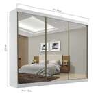 Guarda Roupa Casal Sao Paulo Com 3 Espelho 3 Portas De Correr