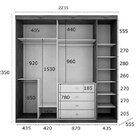 Guarda-roupa Casal Scarpa 3 Portas E 4 Gavetas C/ Espelho - N