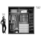 Guarda-roupa Casal Scarpa 3 Portas E 4 Gavetas C/ Espelho - N