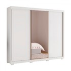 Guarda-roupa Casal Selaron 3 Portas 6 Gavetas Espelho Branco