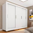 Guarda Roupa Casal Sem Gavetas Brenda Branco - Móveis Arapong