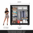 Guarda Roupa Casal Sem Gavetas Brenda Preto Fosco - Móveis Ar