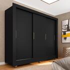 Guarda Roupa Casal Sem Gavetas Brenda Preto Fosco - Móveis Ar