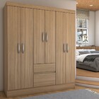 Guarda-roupa Casal Sena Slim 6 Portas 2 Gavetas Amêndola Touc